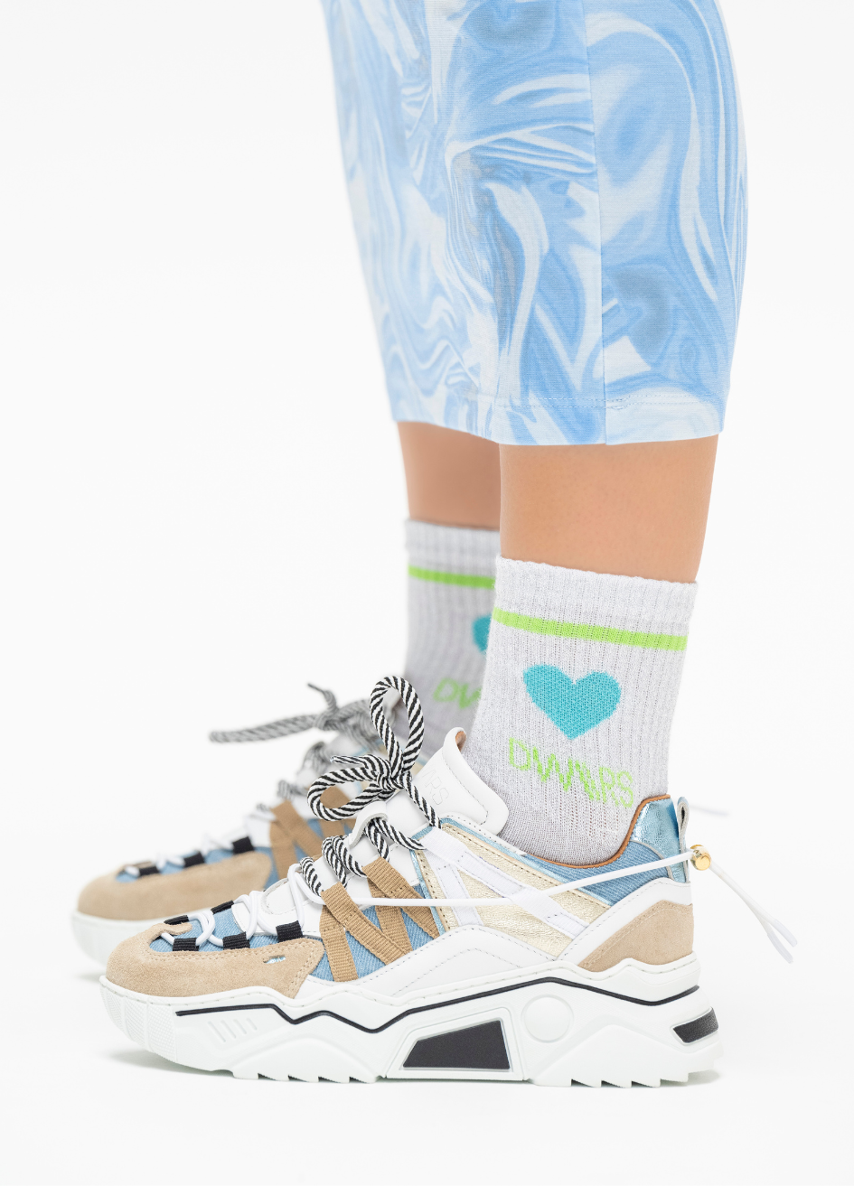 LYLA SOCKS glitter Silver green
