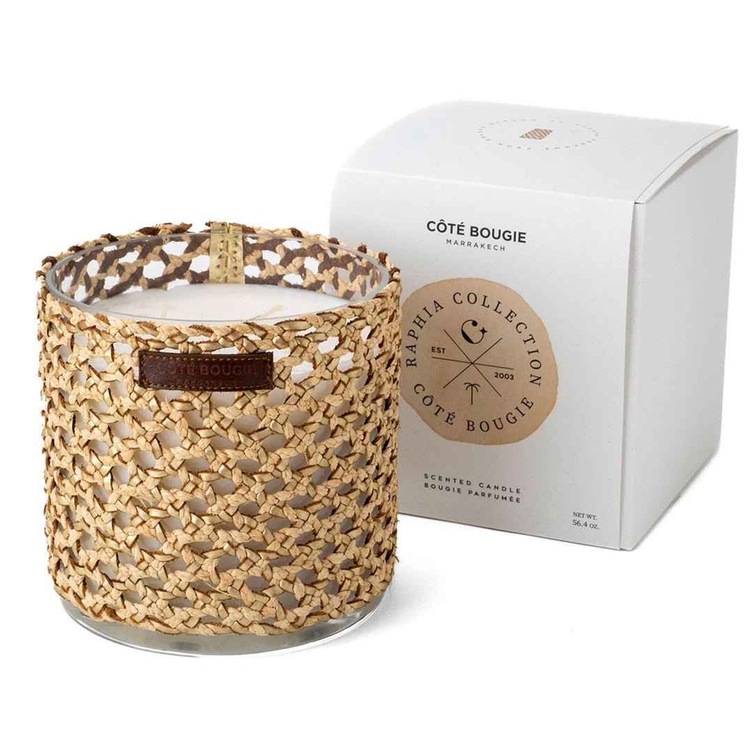 BOUGIE RAPHIA CUIR YARA L/ ROSE OUD
