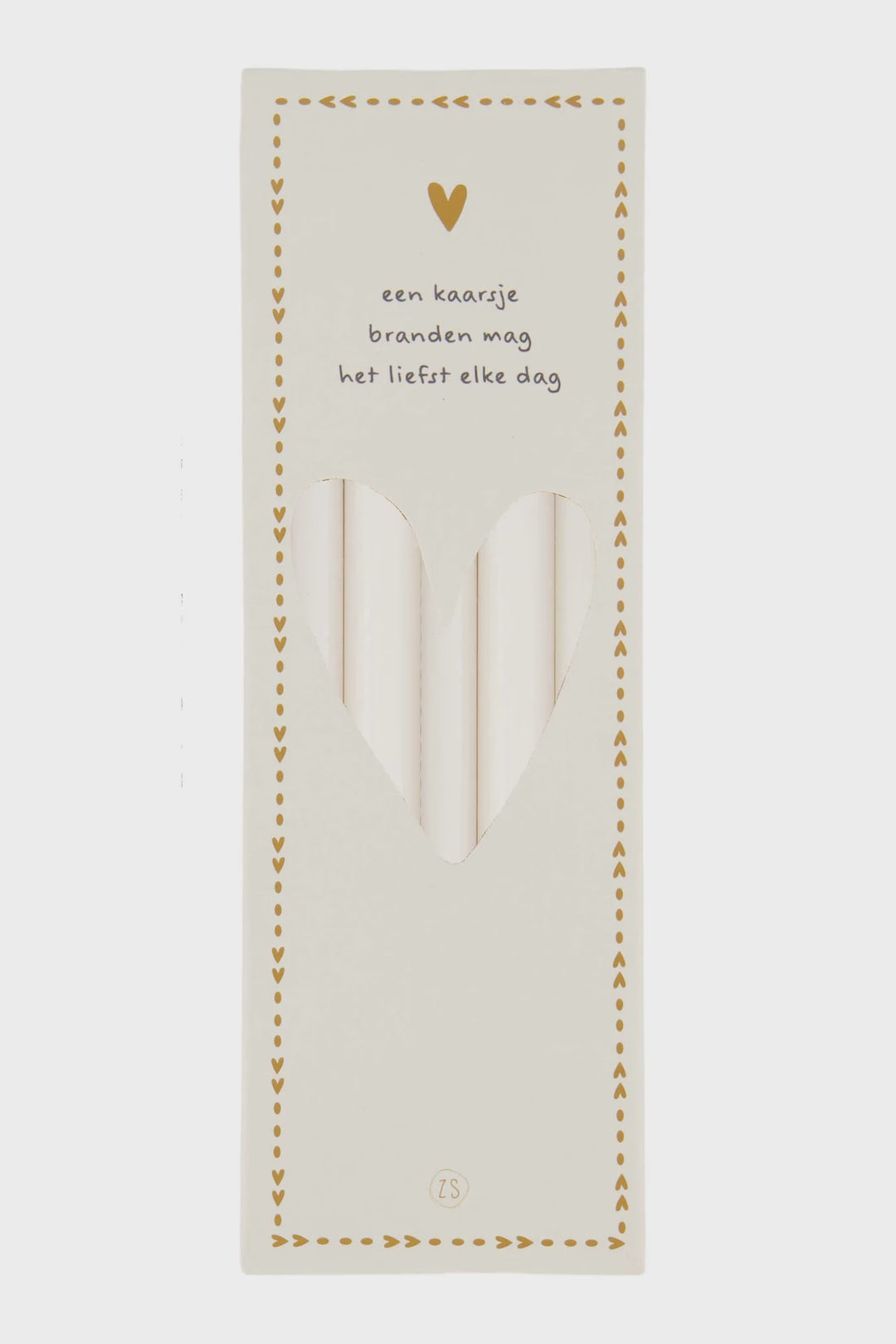 doosje met smalle kaarsjes off white