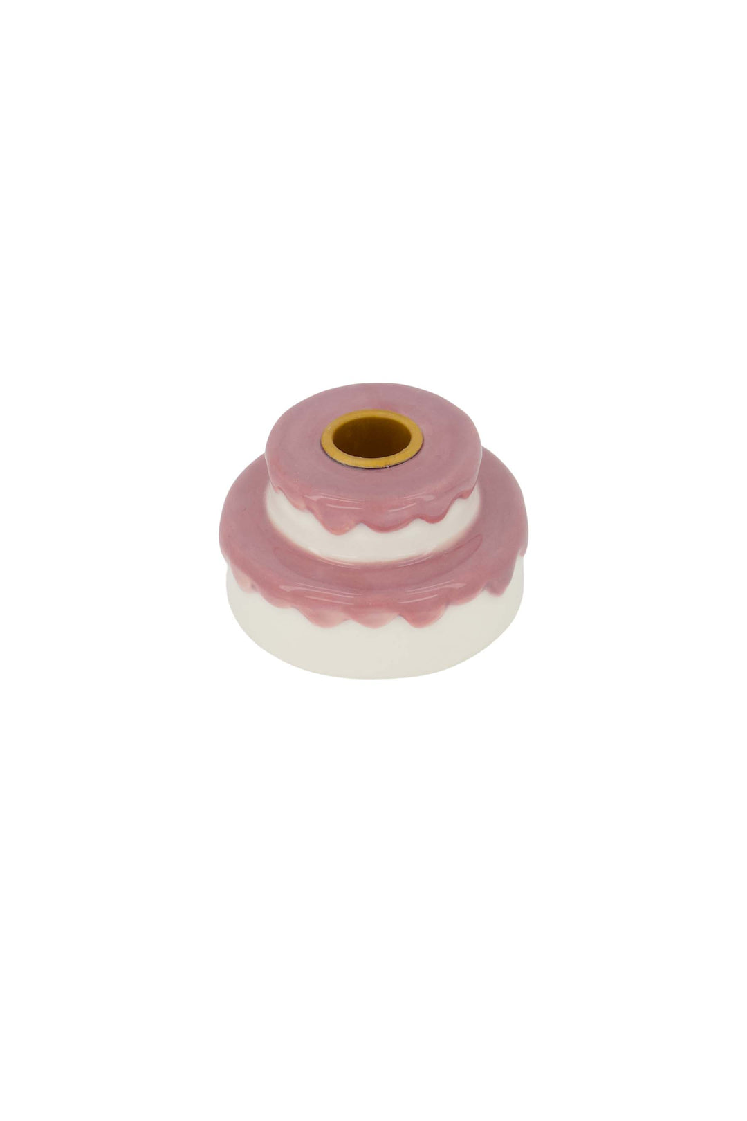 kandelaar keramiek taart wit/roze