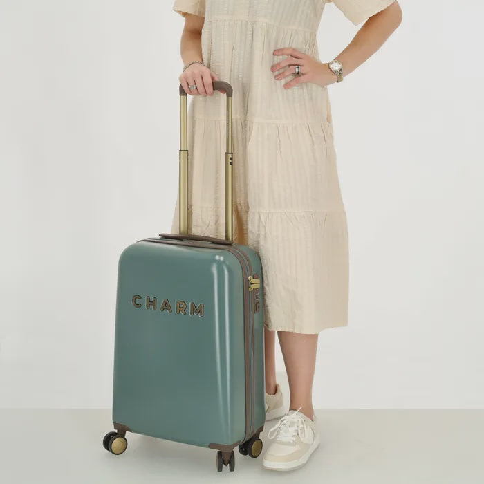 Charm london capetown koffer handbagage donkergroen