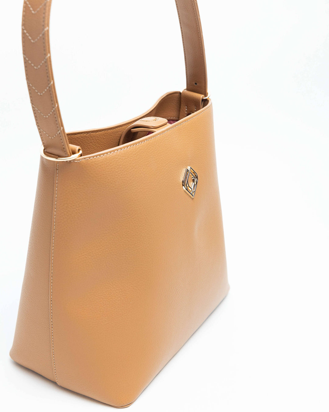 Bucketbag Nila Apple Leather Camel