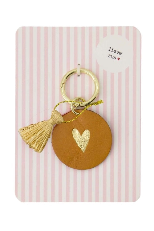 ansichtkaart sleutelhanger lieve zus roze