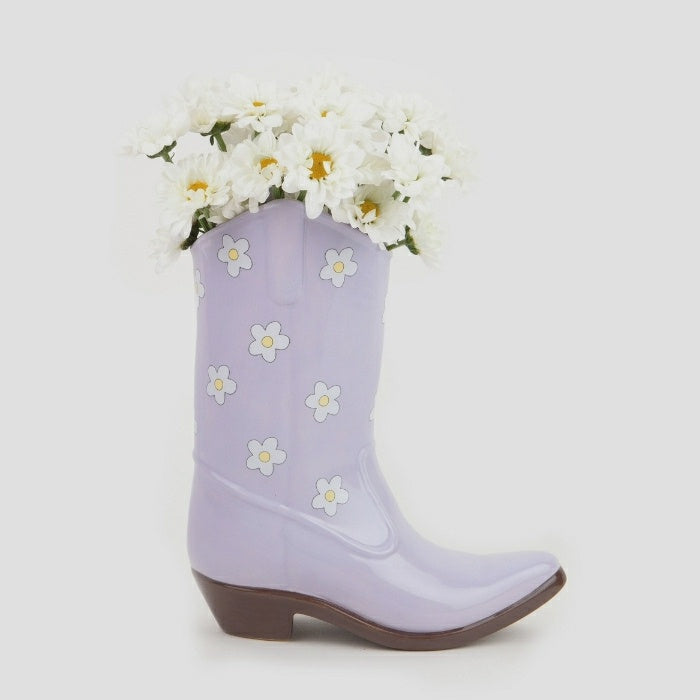 DOIY, Vase, Rodeo, Cowboy Boot Lilac