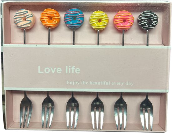 Love Life - Gebaksvorkjes - Taartvorkjes - Swirl Donut - 6 St
