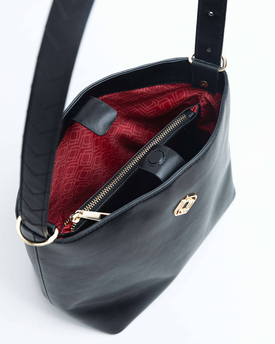 Bucketbag Nila Bamboo Leather Black