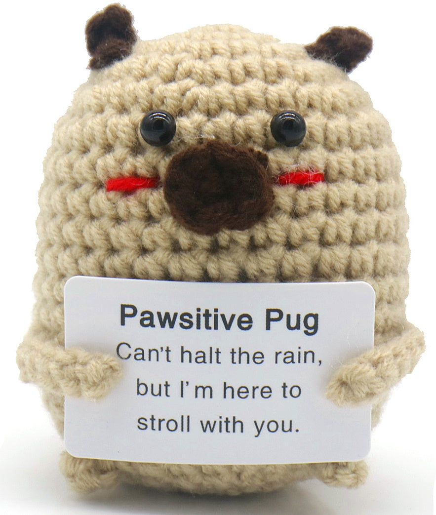 Knitted Positive Pug 7.5cm