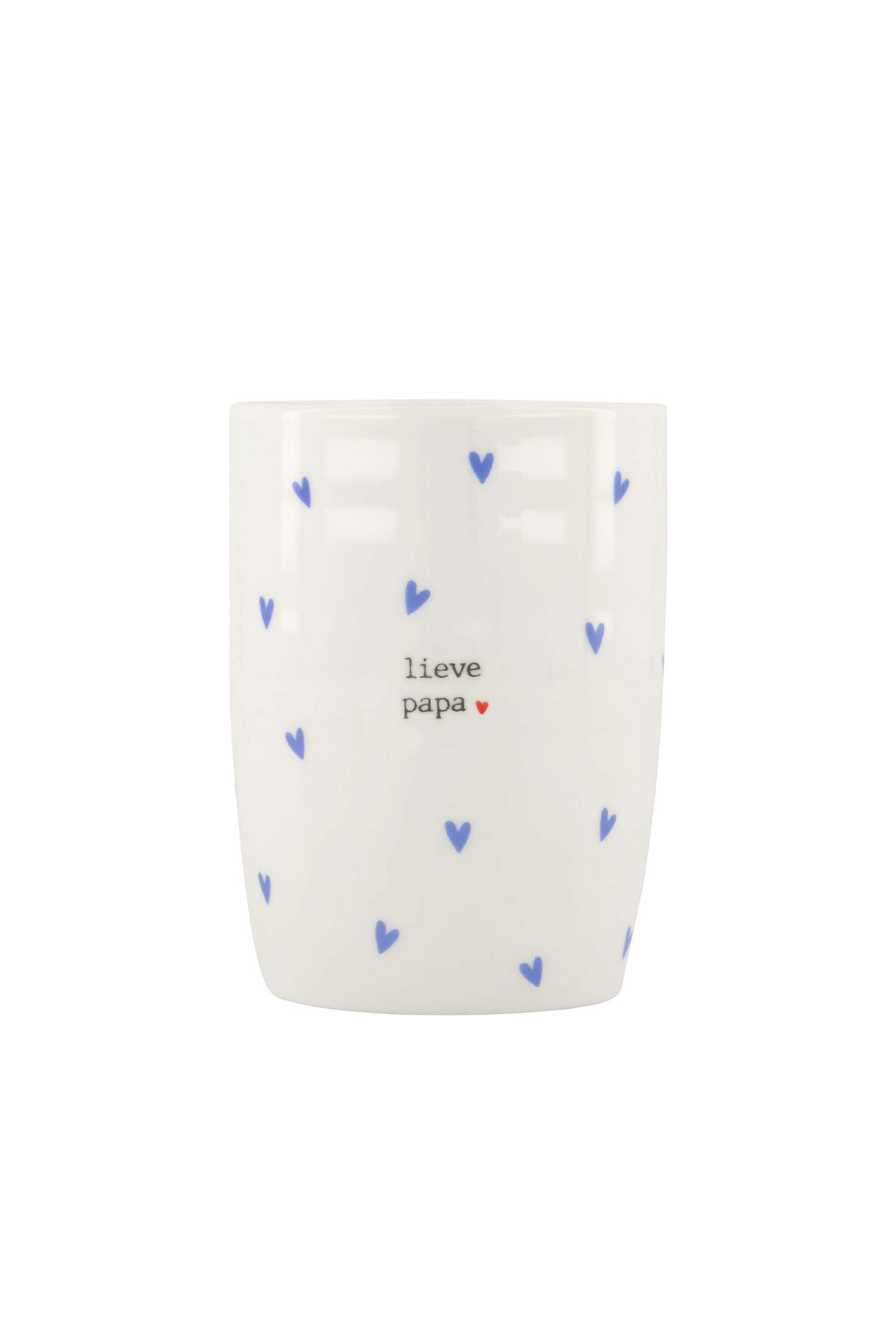 koffiemok hartjes lieve papa blauw / wit
