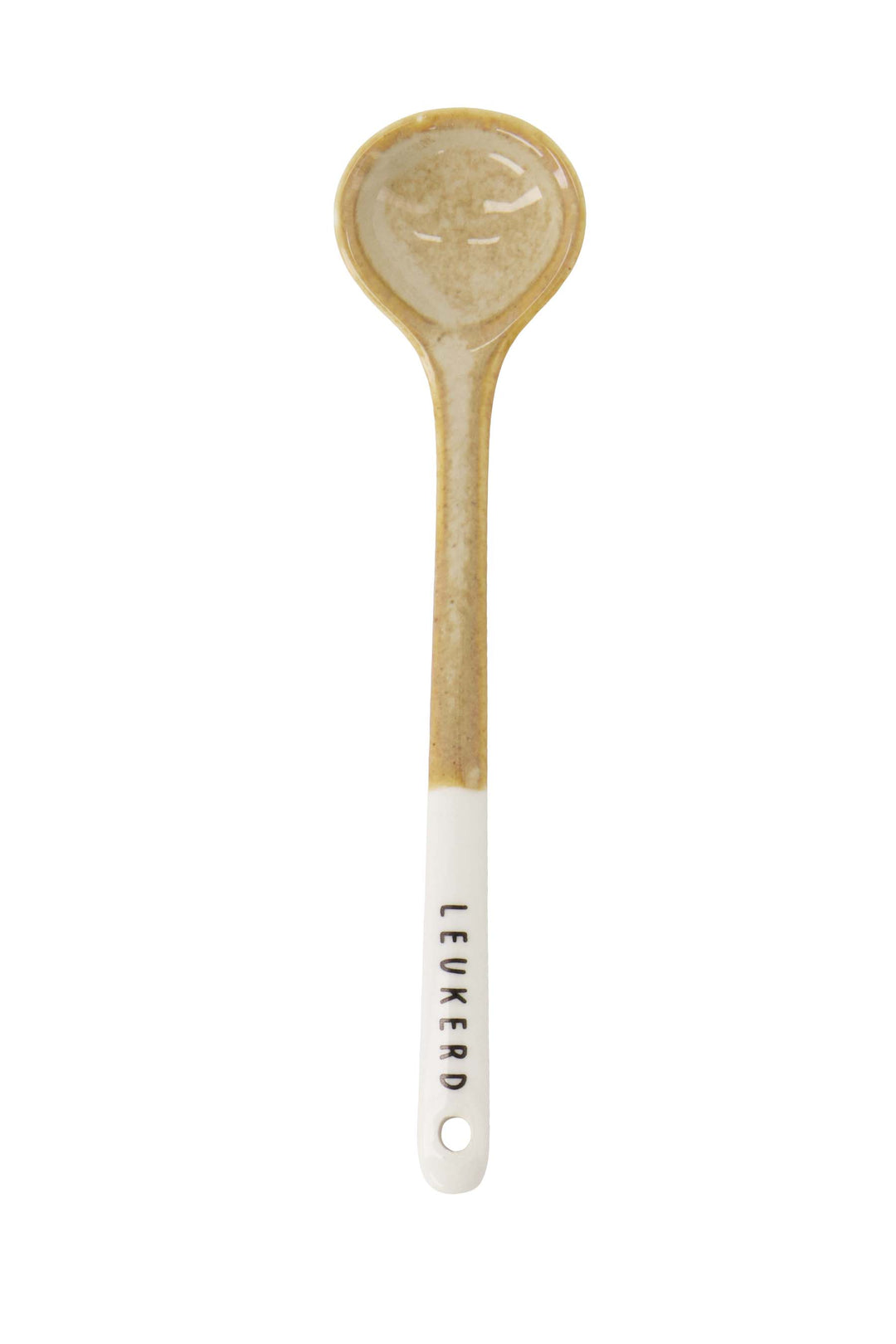 lepeltje keramiek leukerd wit/zand