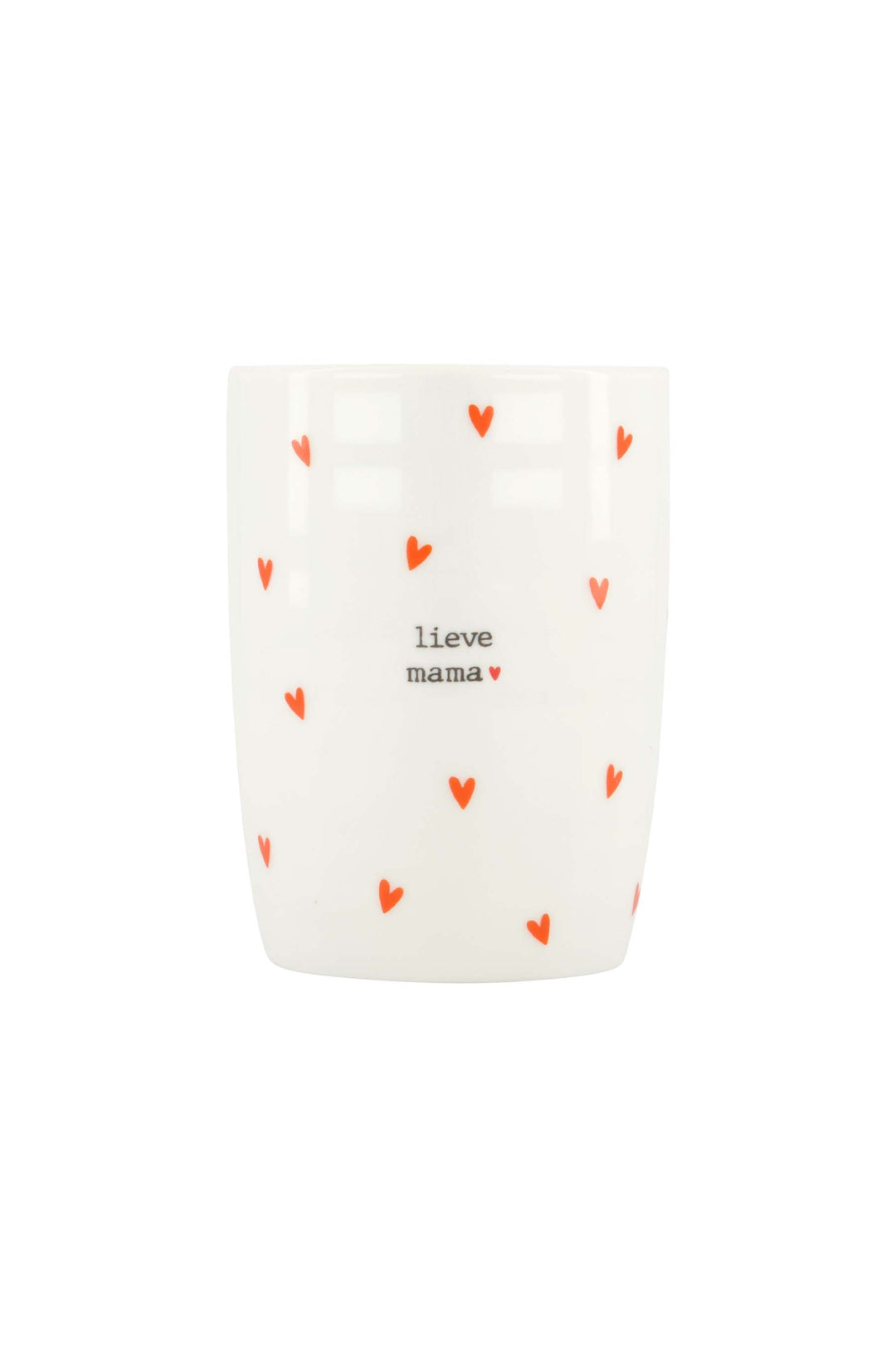 koffiemok hartjes lieve mama wit / rood