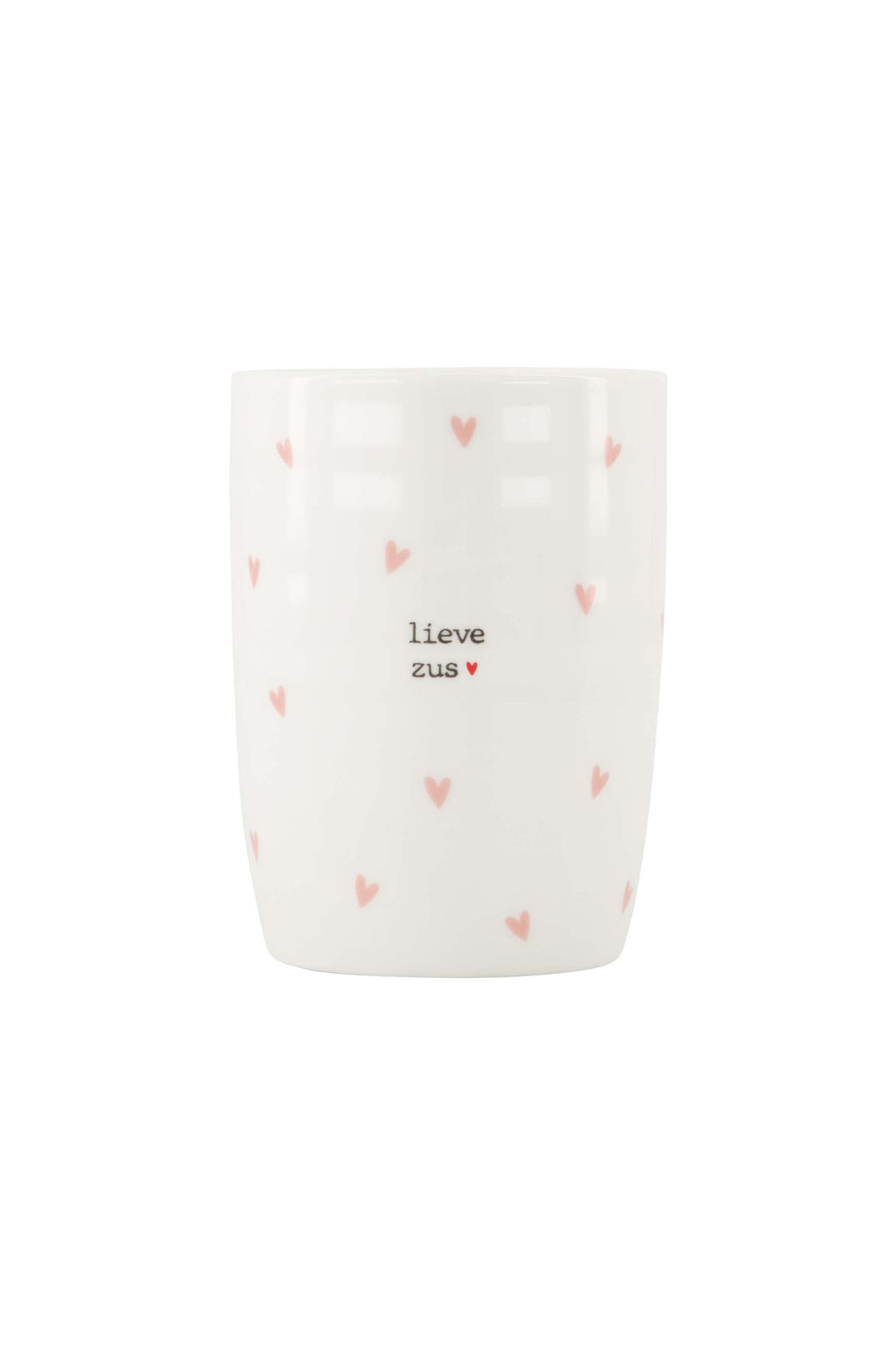 koffiemok hartjes lieve zus wit / roze