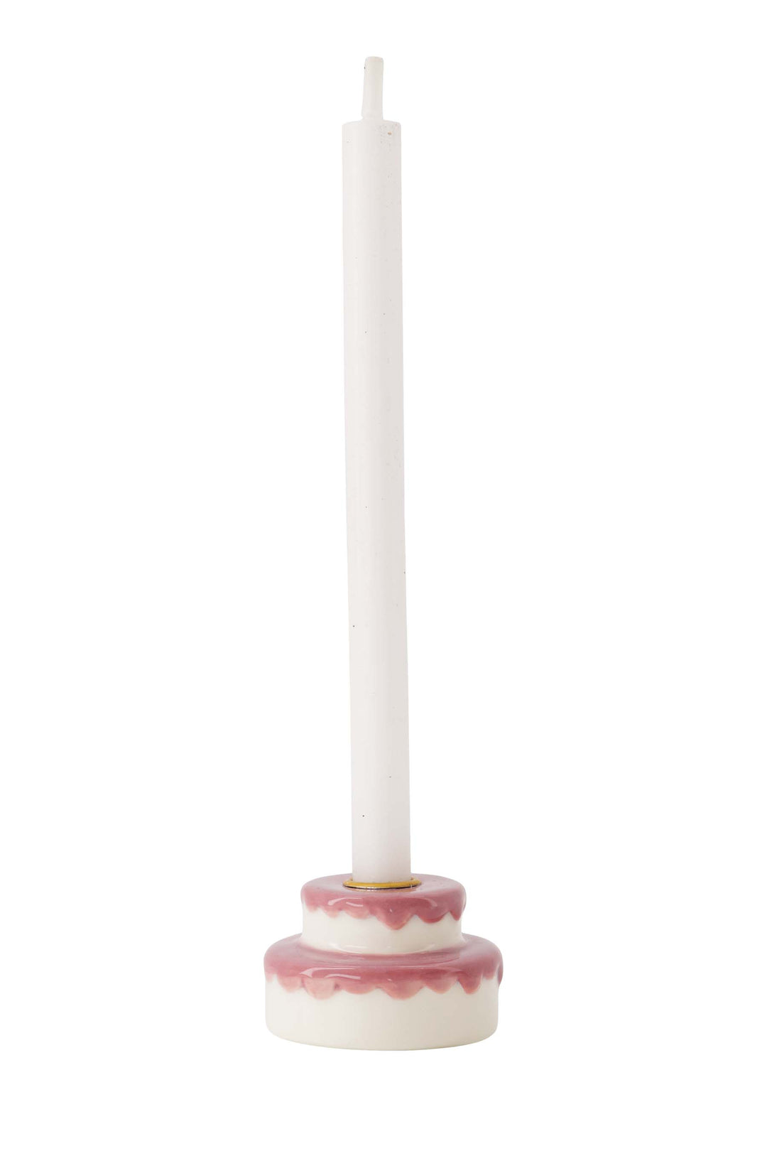 kandelaar keramiek taart wit/roze