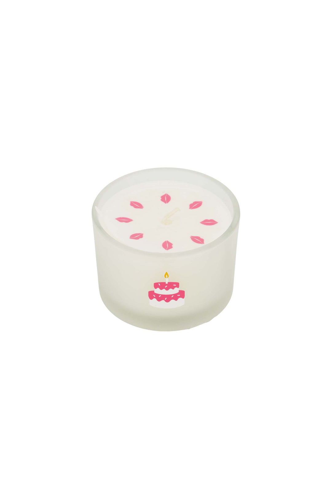 geurkaarsje glas taart wit/roze wit / roze