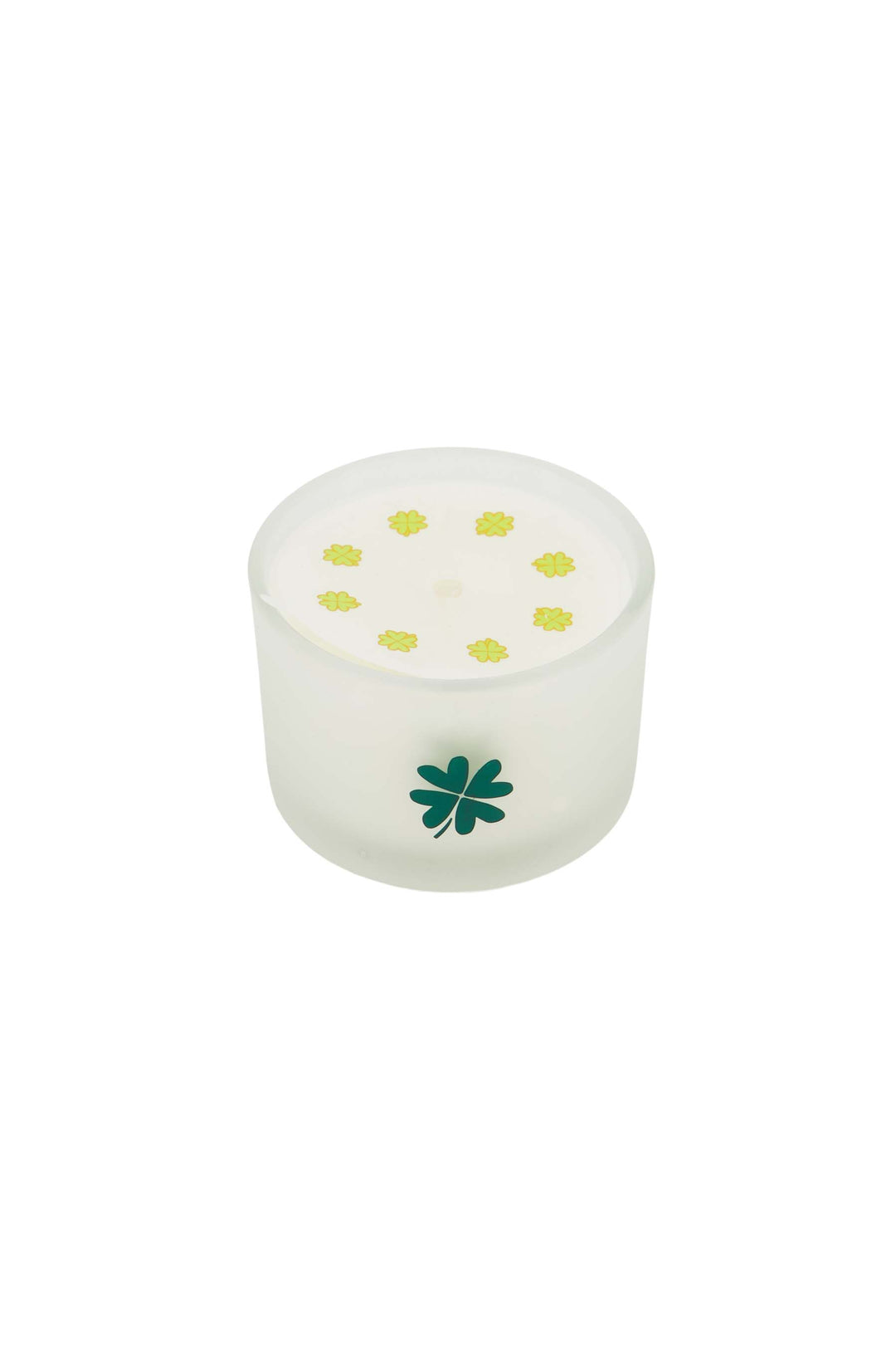 geurkaarsje glas klavertje wit/groen wit / groen