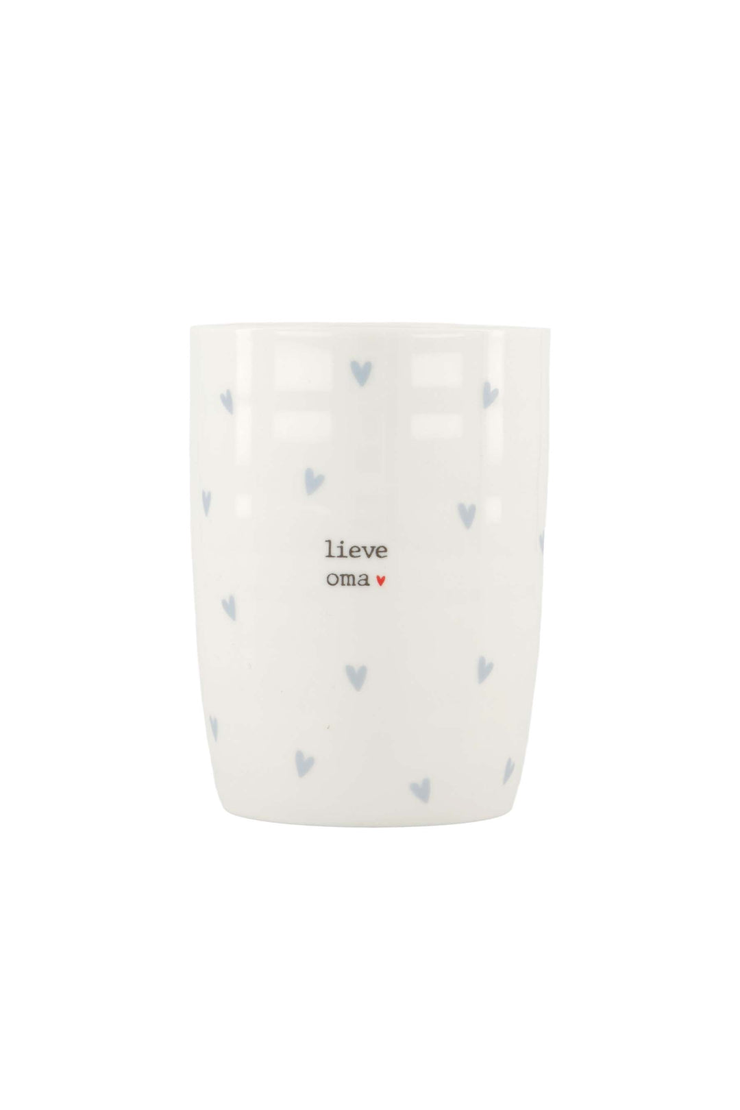 koffiemok hartjes lieve oma wit / lichtblauw