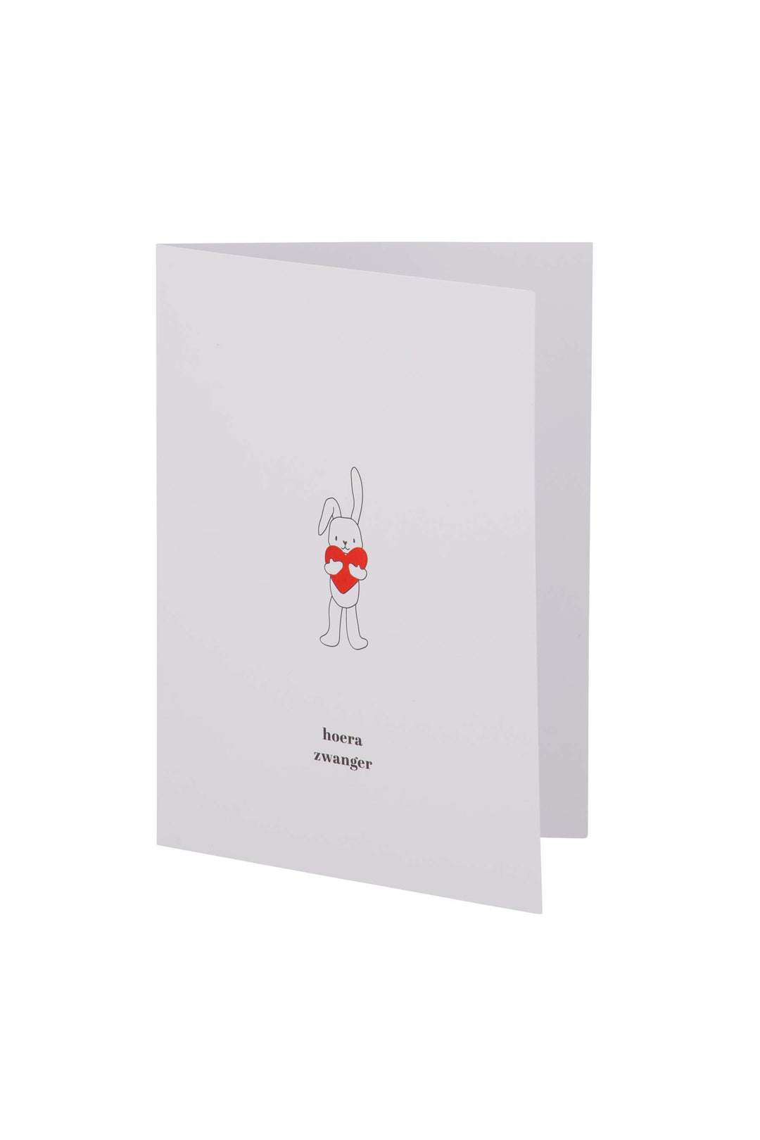 wenskaart hoera zwanger wit/zwart/rood