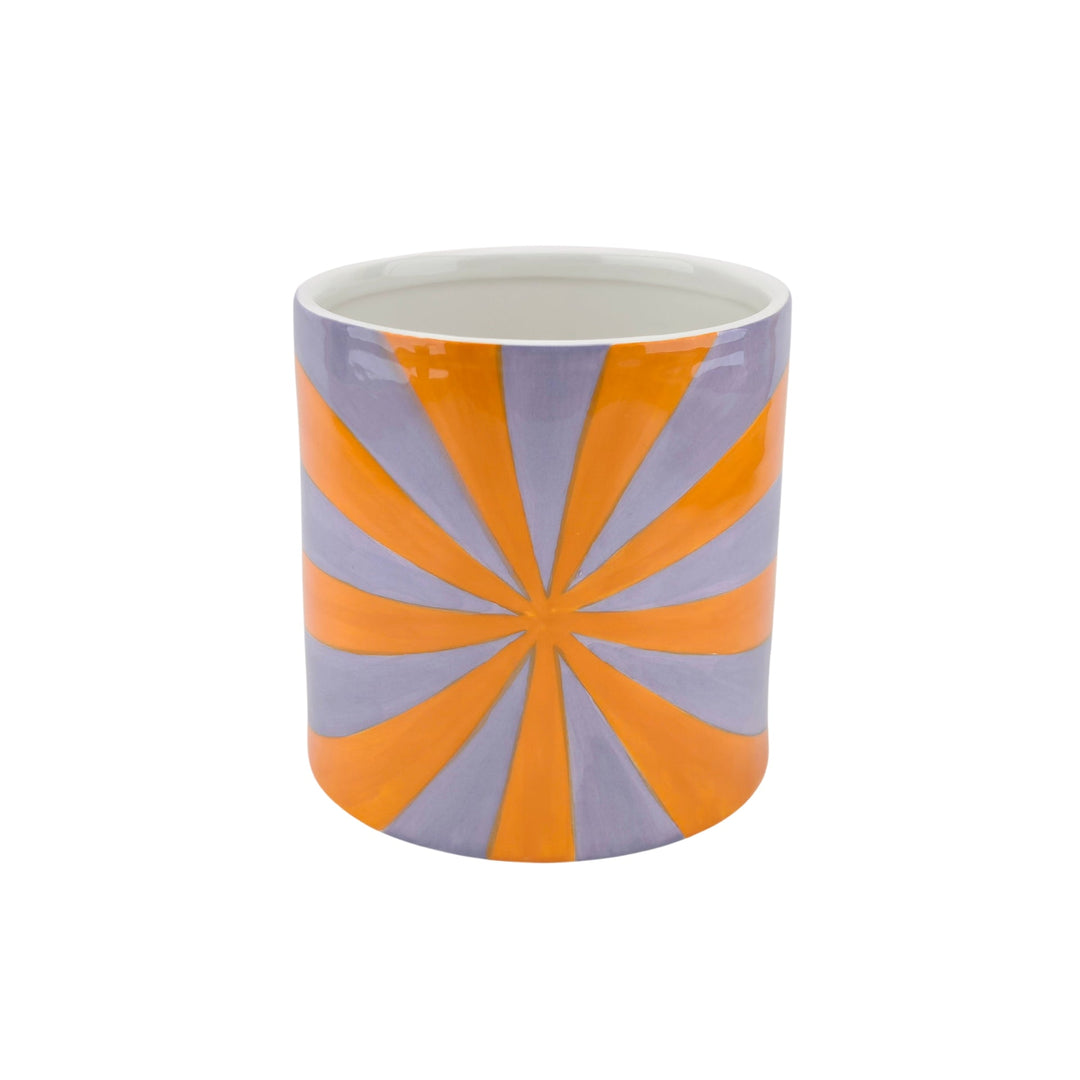 Deco Jar -Swirl - Dolomite - Orange/Lilac - 11x11x14,5cm