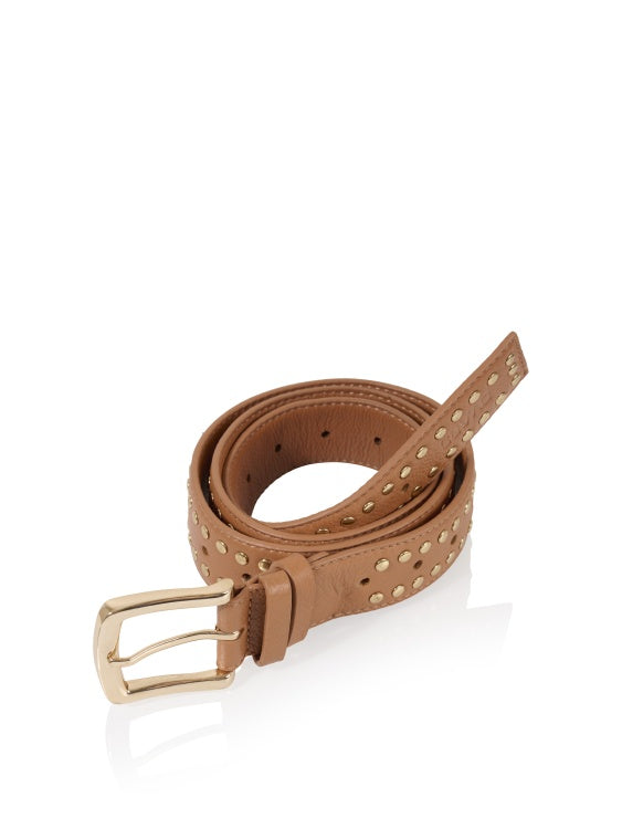 ALEXANDRIA BELT studs cognac