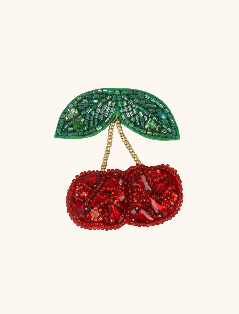 BROCHE CHERRY - GREEN/RED