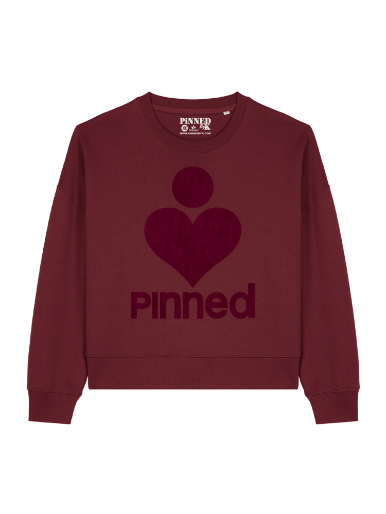 Boxy Sweater PiNNED Bordeaux Velvet