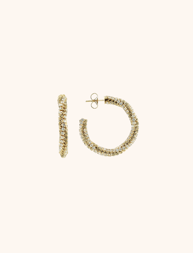 CE SW Twisted Tennis Creole M - Gold/Crystal