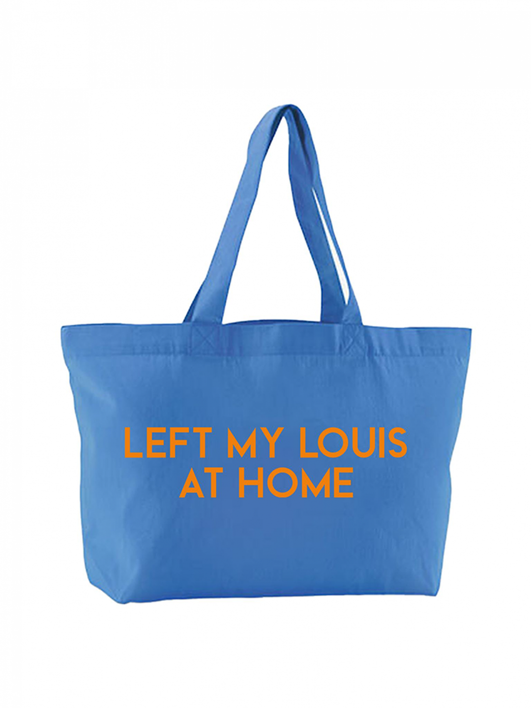 Canvas Shopping Bag Louis Blue Neon Orange Velvet