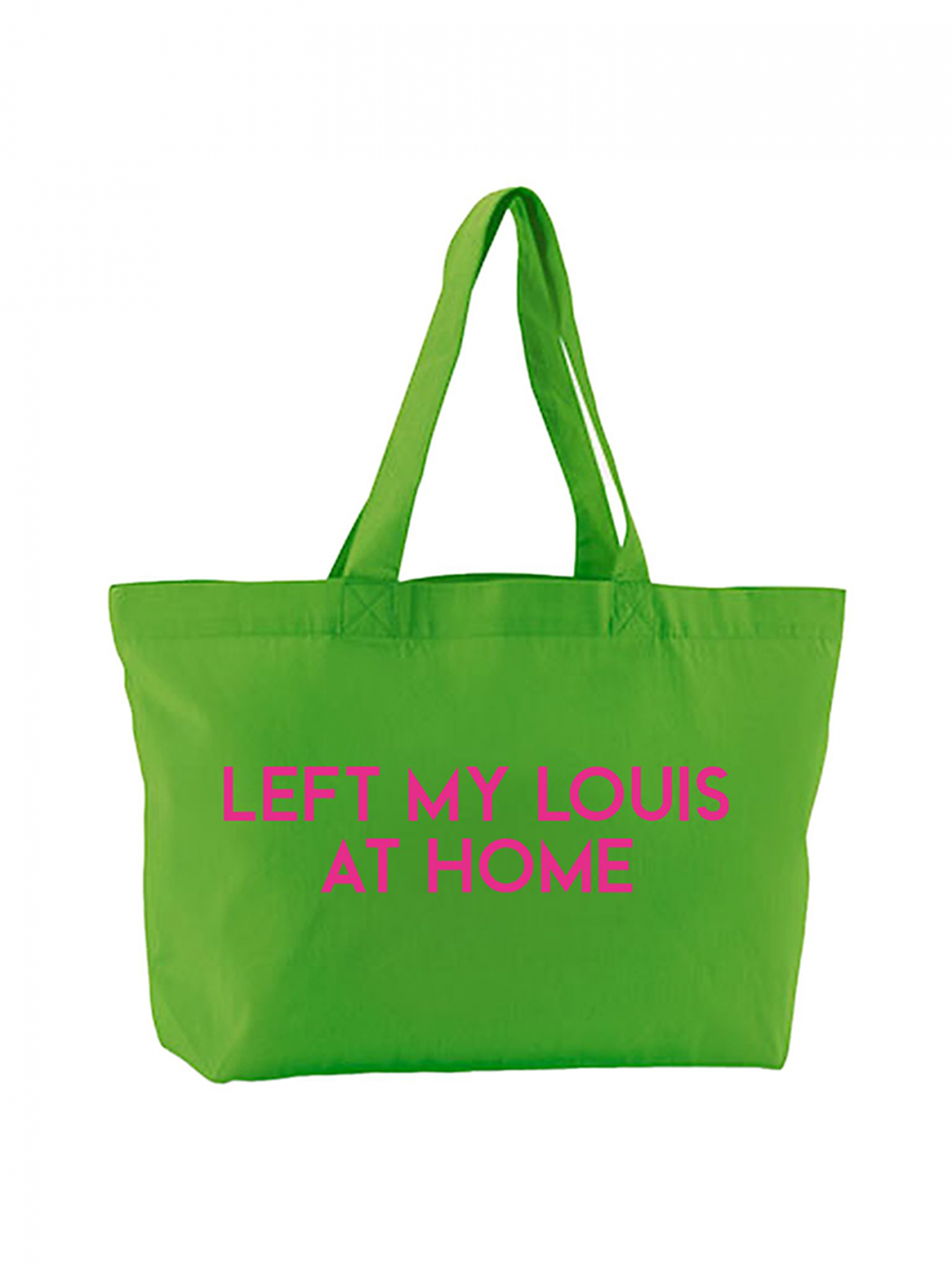 Canvas Shopping Bag Louis Green Neon Pink Reflection