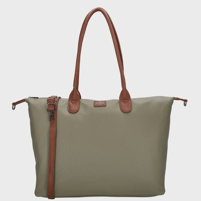 Charm London Buckingham Laptoptas 15,6 inch Olijfgroen
