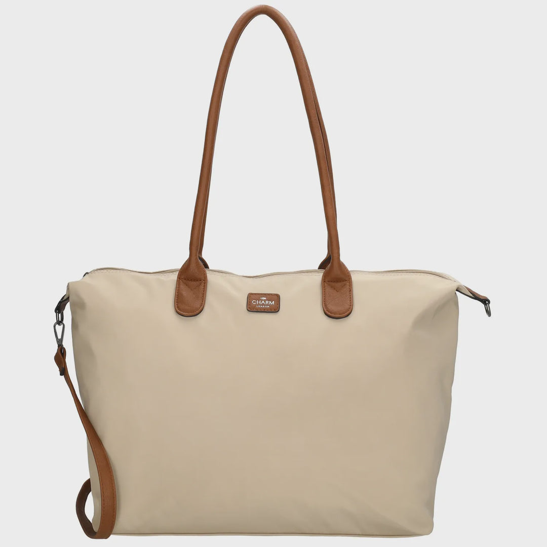 Charm London Buckingham Schoudertas 15,6 inch zand