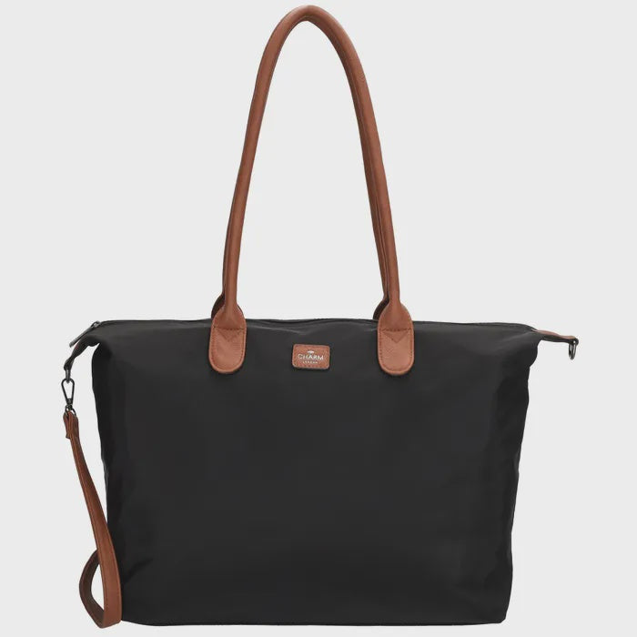 Charm London Buckingham Schoudertas 15,6 inch zwart