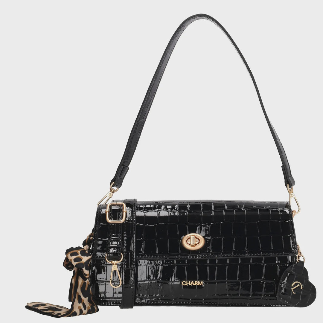 Charm london knightsbridge schoudertas zwart