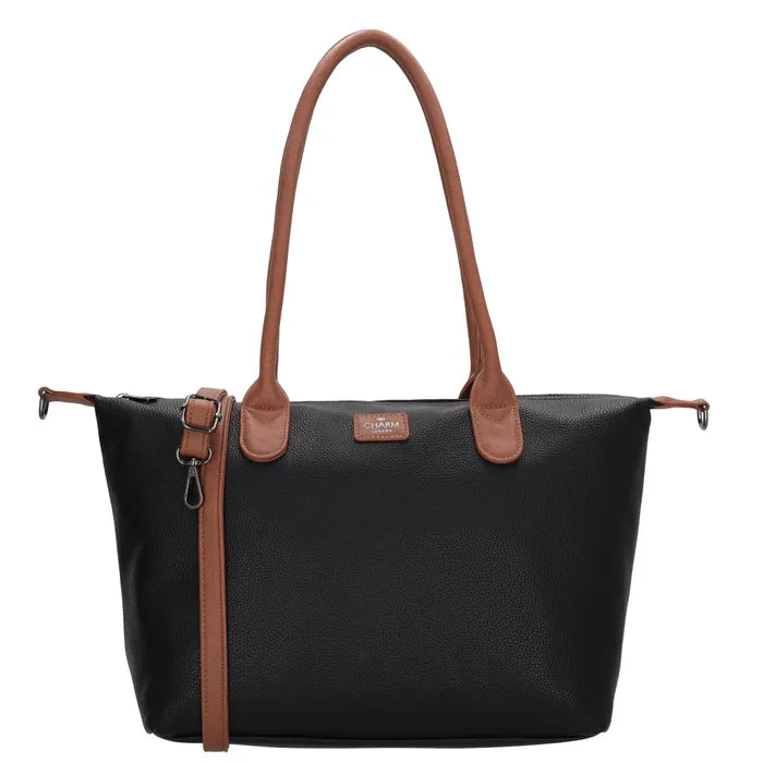 Charm london buckingham palace shopper Zwart / Cognac