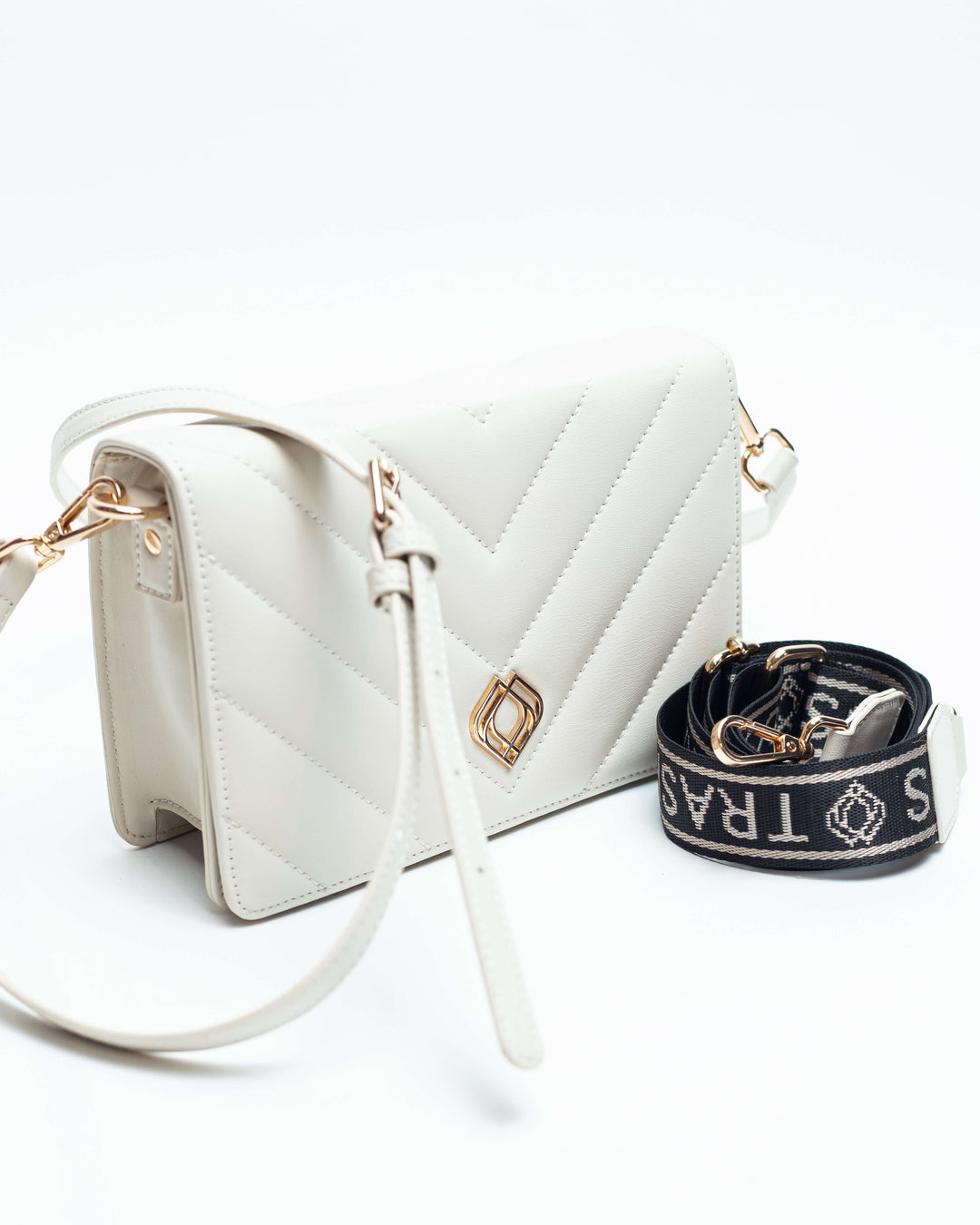 Clutch Diva Apple Leather Off White