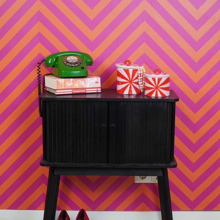 Deco Jar - Swirl - Dolomite - Red/Pink - 11x11x11,5cm