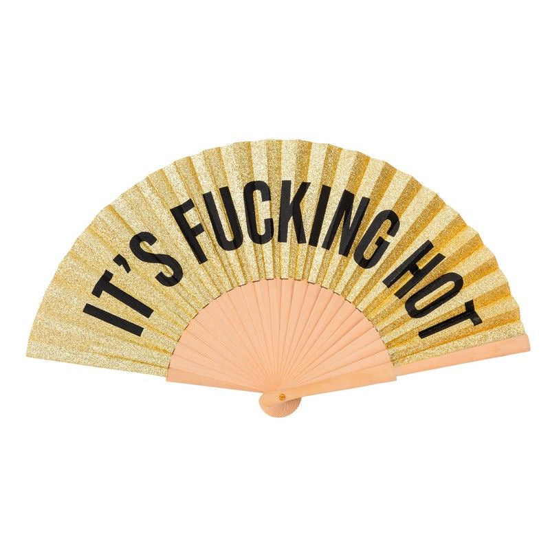 ✨ It’s Fucking Hot – Gouden Glitter Waaier