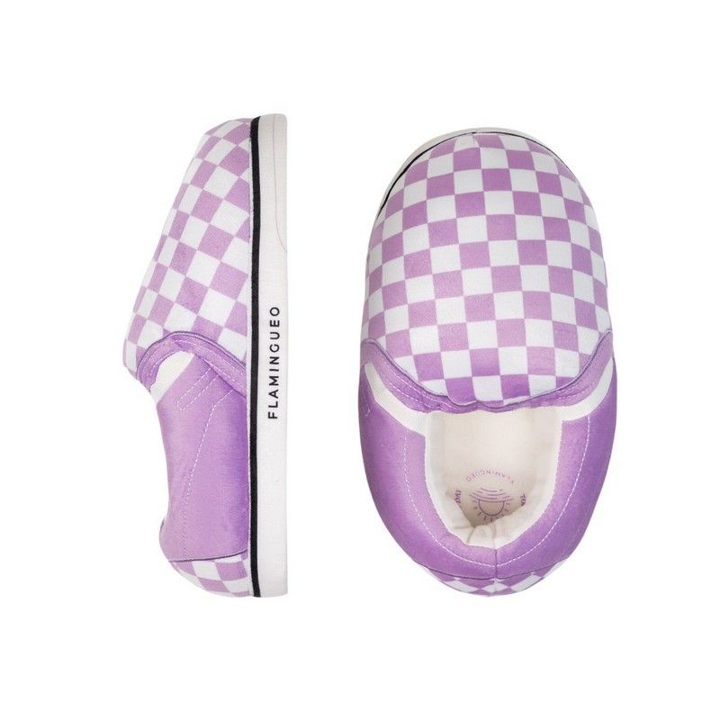 TAYLOR Giant purple home shoes checks very low boot