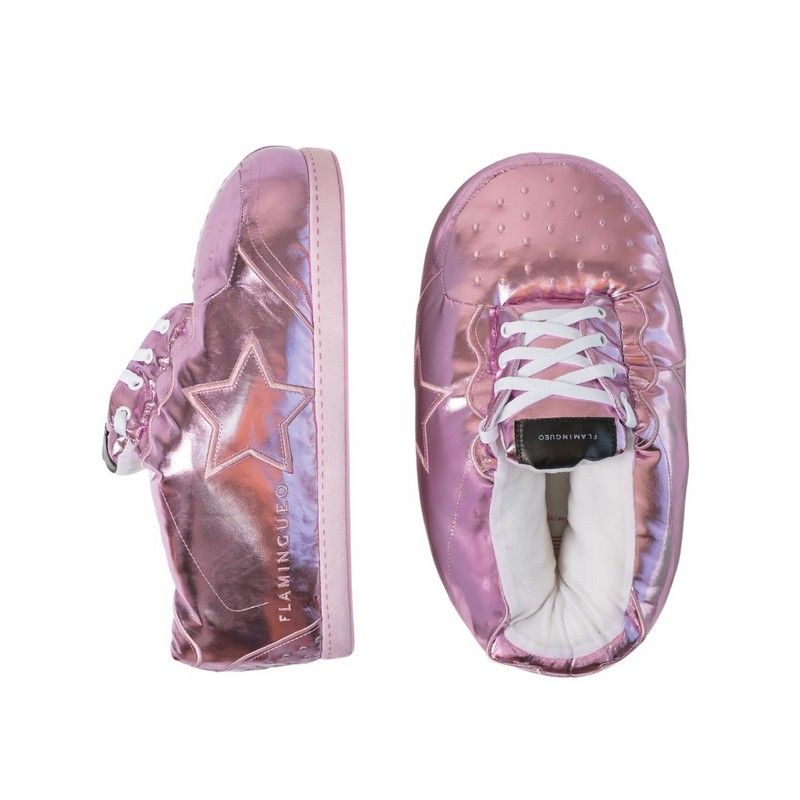 BONDIE Holographic pink giant home shoes