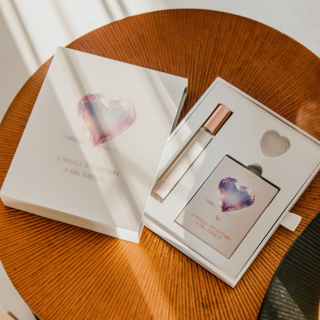 Intention  cards with setting spray and crystal