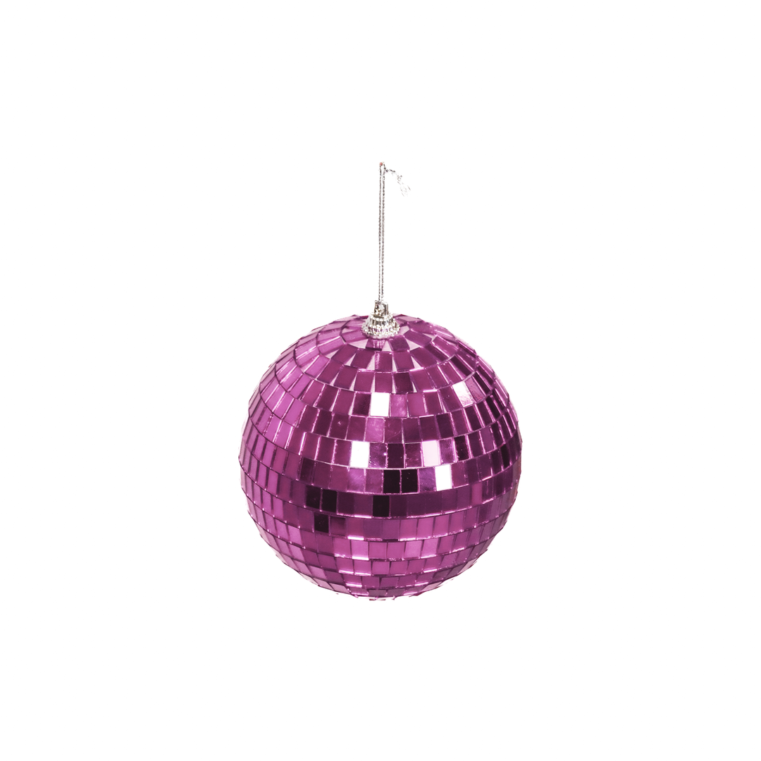 Kerst- Ornament - Discobal - Glas - Roze - 10x10x10cm