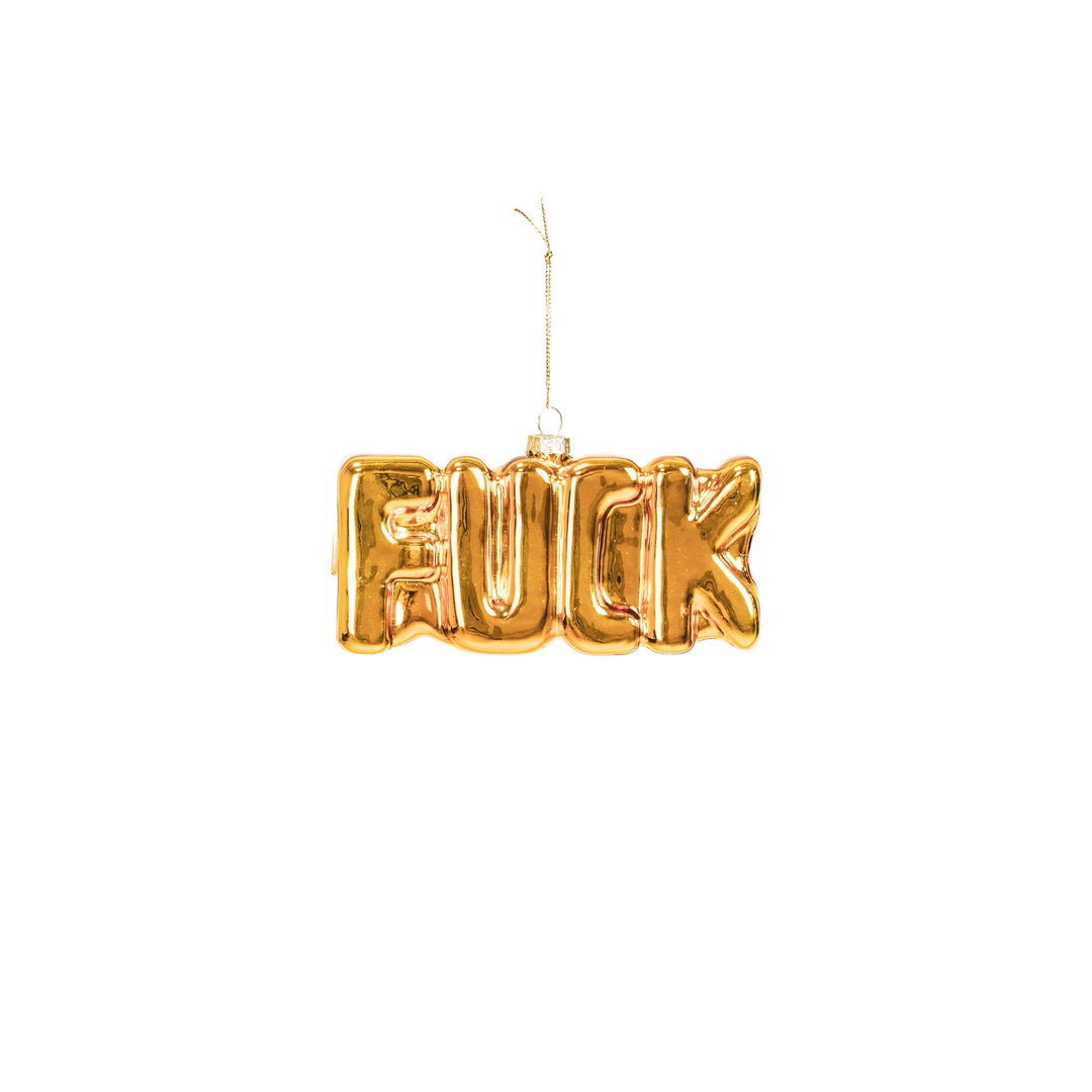 Xmas Hanger - FUCK - Glass - Gold - 14,5x3,5x7,5cm