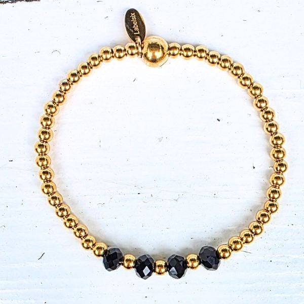 KRALENARMBAND FOUR SPARKLING BLACK