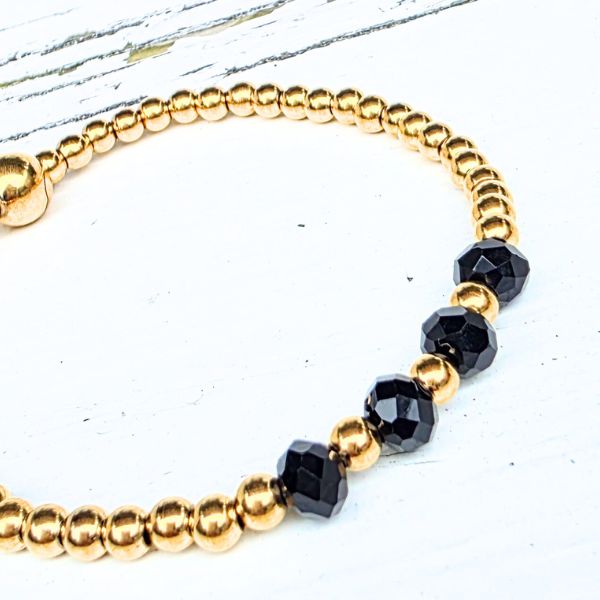 KRALENARMBAND FOUR SPARKLING BLACK