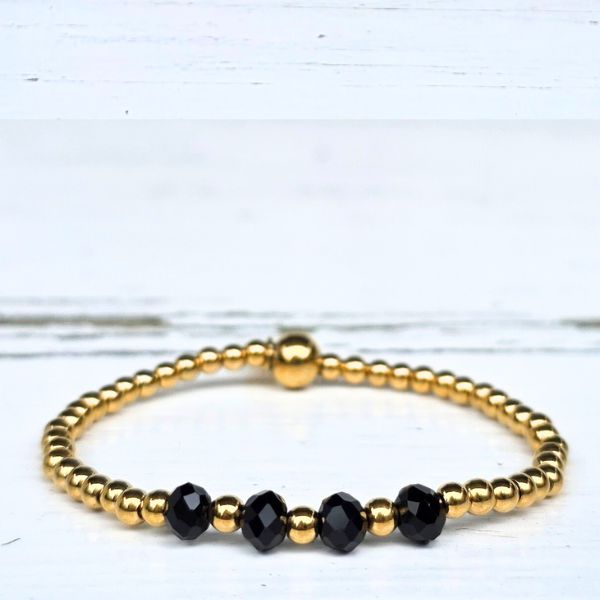 KRALENARMBAND FOUR SPARKLING BLACK