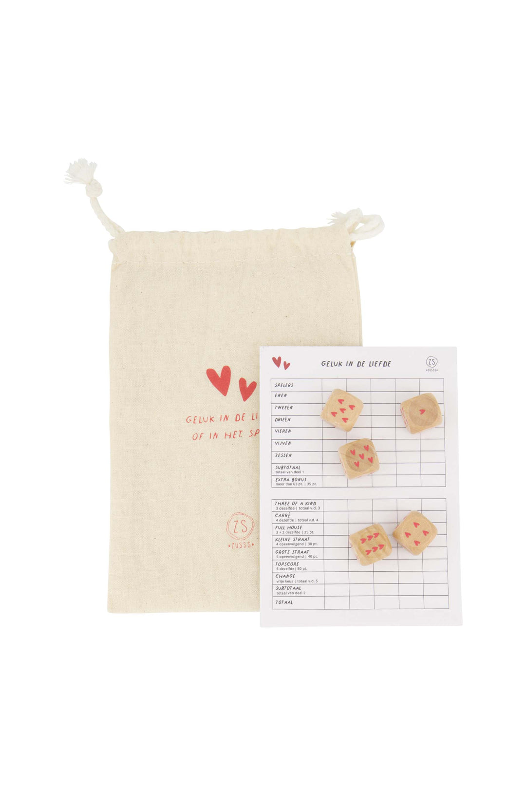 spelletje yahtzee wit/rood