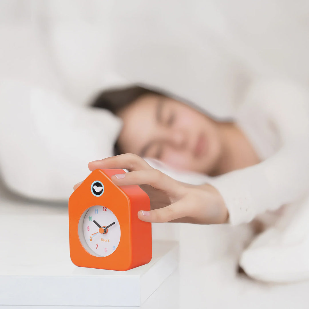 Mini house alarm clock orange