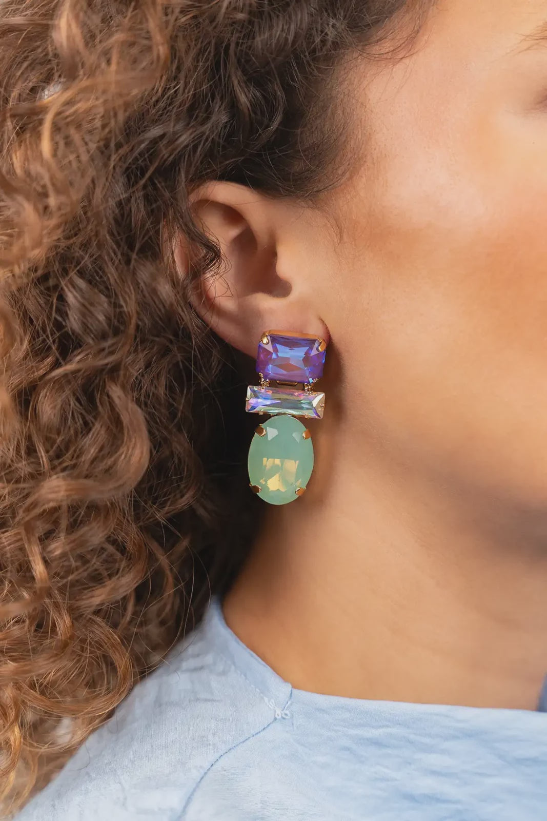 PAARSE OORBELLEN VAJEN TRIPLE SHAPES
