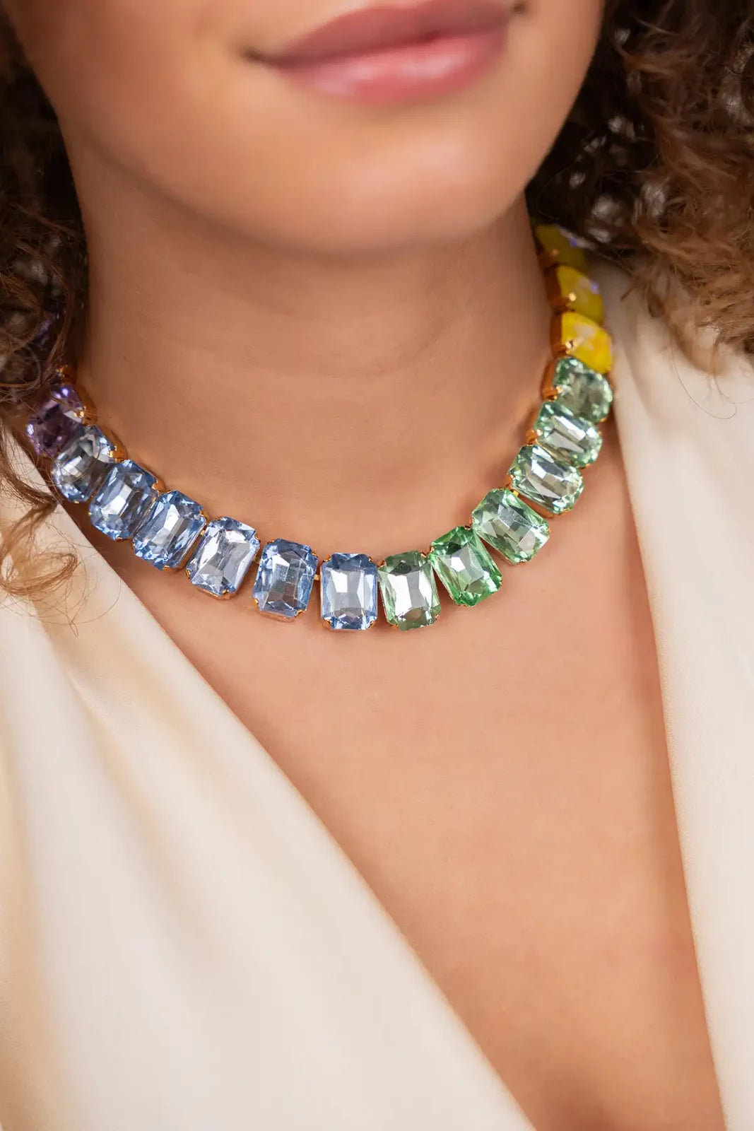PASTEL KETTING ELOISE RECTANGLE STONES