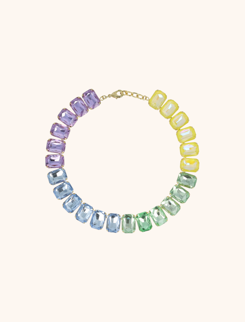PASTEL KETTING ELOISE RECTANGLE STONES