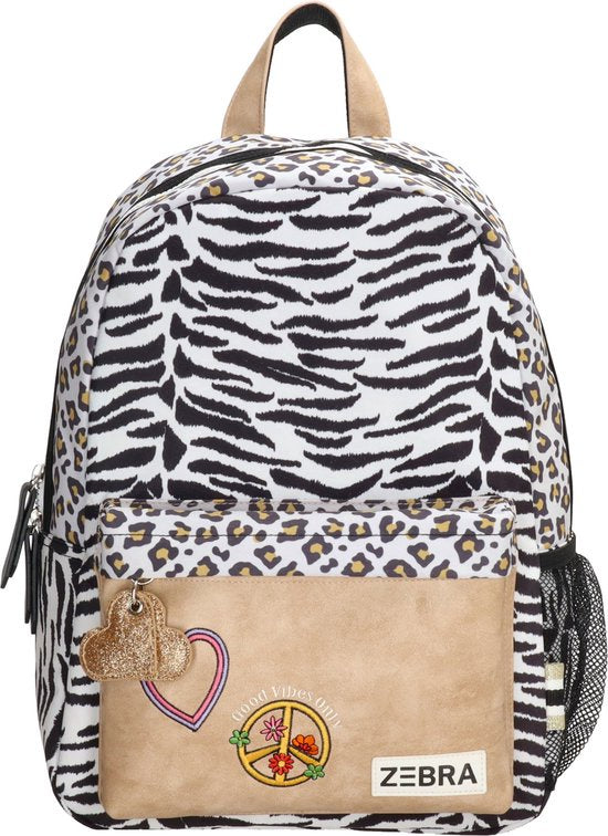 Zebra trends girls rugzak beige