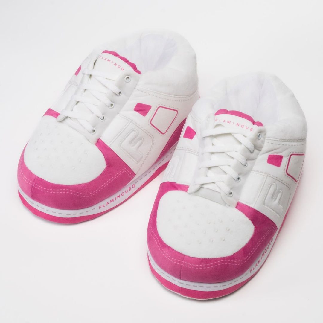 SMILES neon pink and white Giant home Shoes
